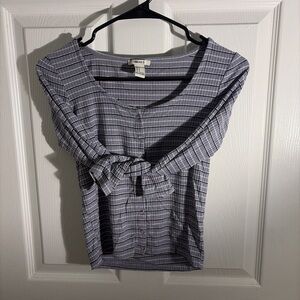 Forever 21 Lavender Striped Button-Front Shirt